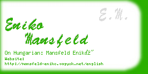 eniko mansfeld business card